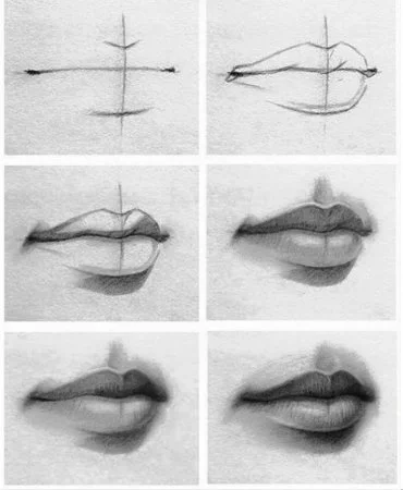 Как нарисовать губы поэтапно карандашом