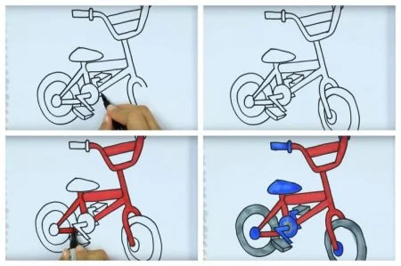 Как нарисовать велосипед поэтапно карандашом