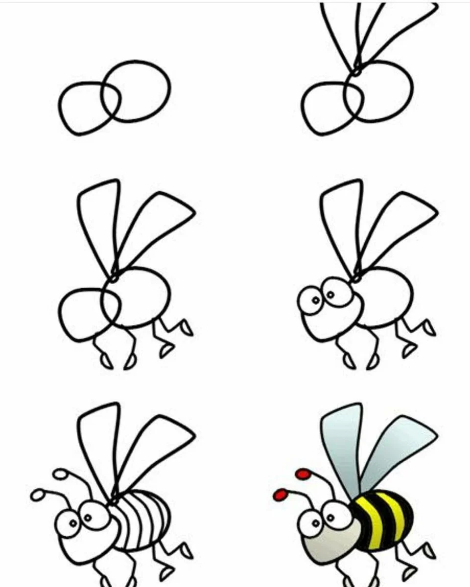 Как нарисовать пчелу
