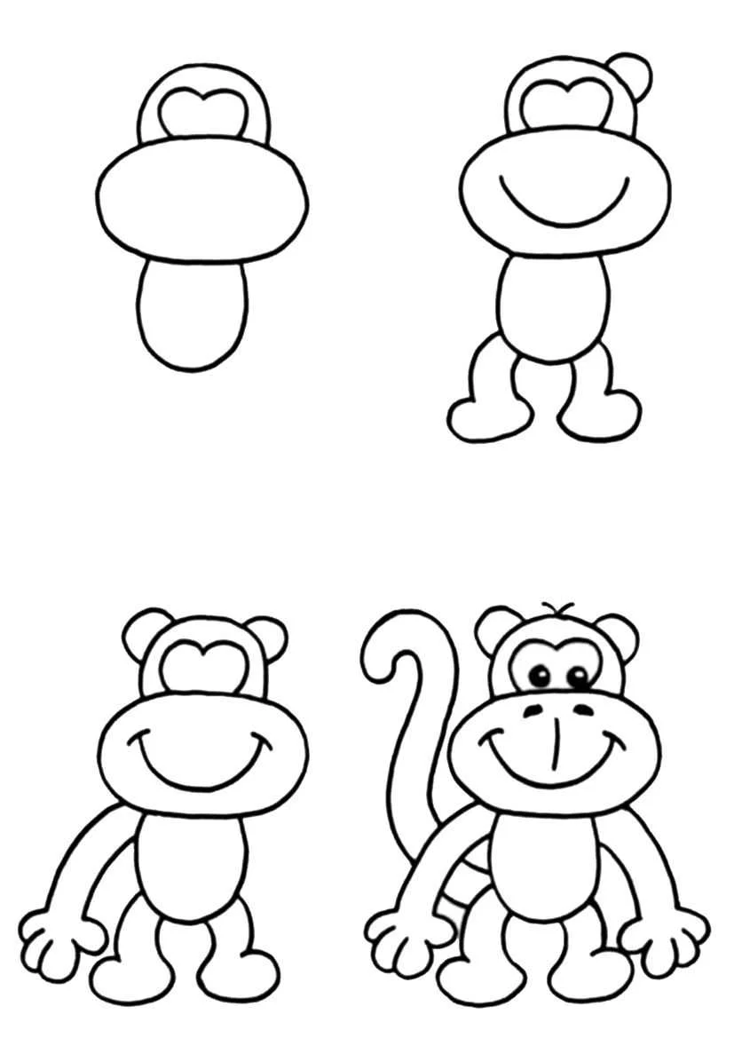 Рисуем обезьяну поэтапно