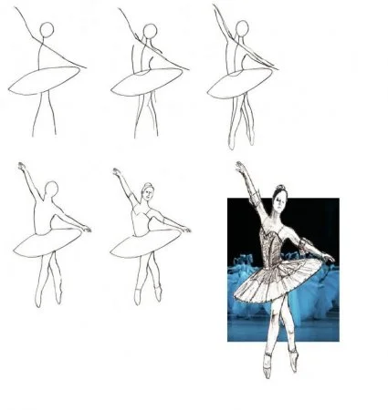 Как нарисовать балерину поэтапно карандашом